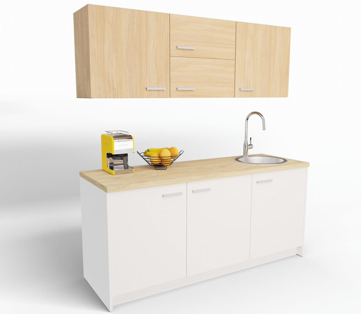 Biuro virtuvėlė Ergostock White Oak Kitchenette