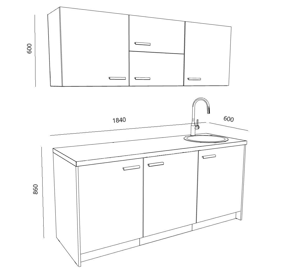 Biuro virtuvėlė Ergostock White Oak Kitchenette