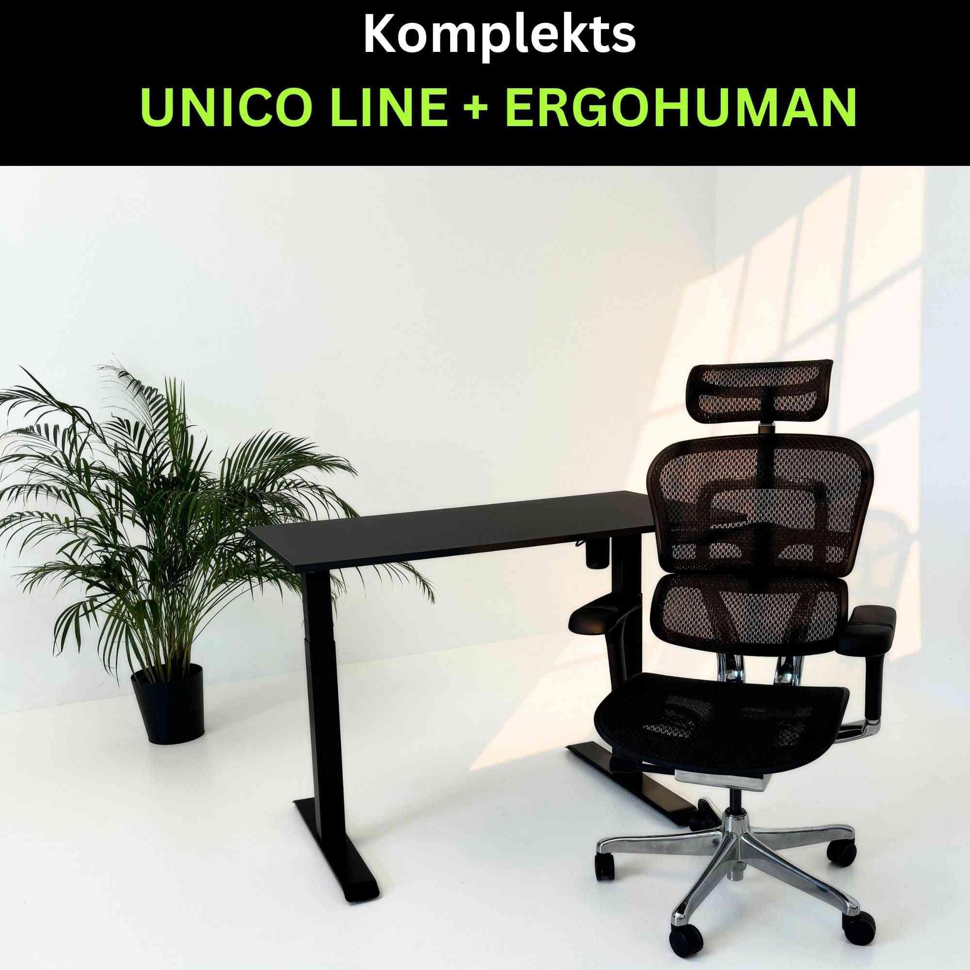 Darbo vietos komplektas UNICO BLACK Ergohuman ELITE