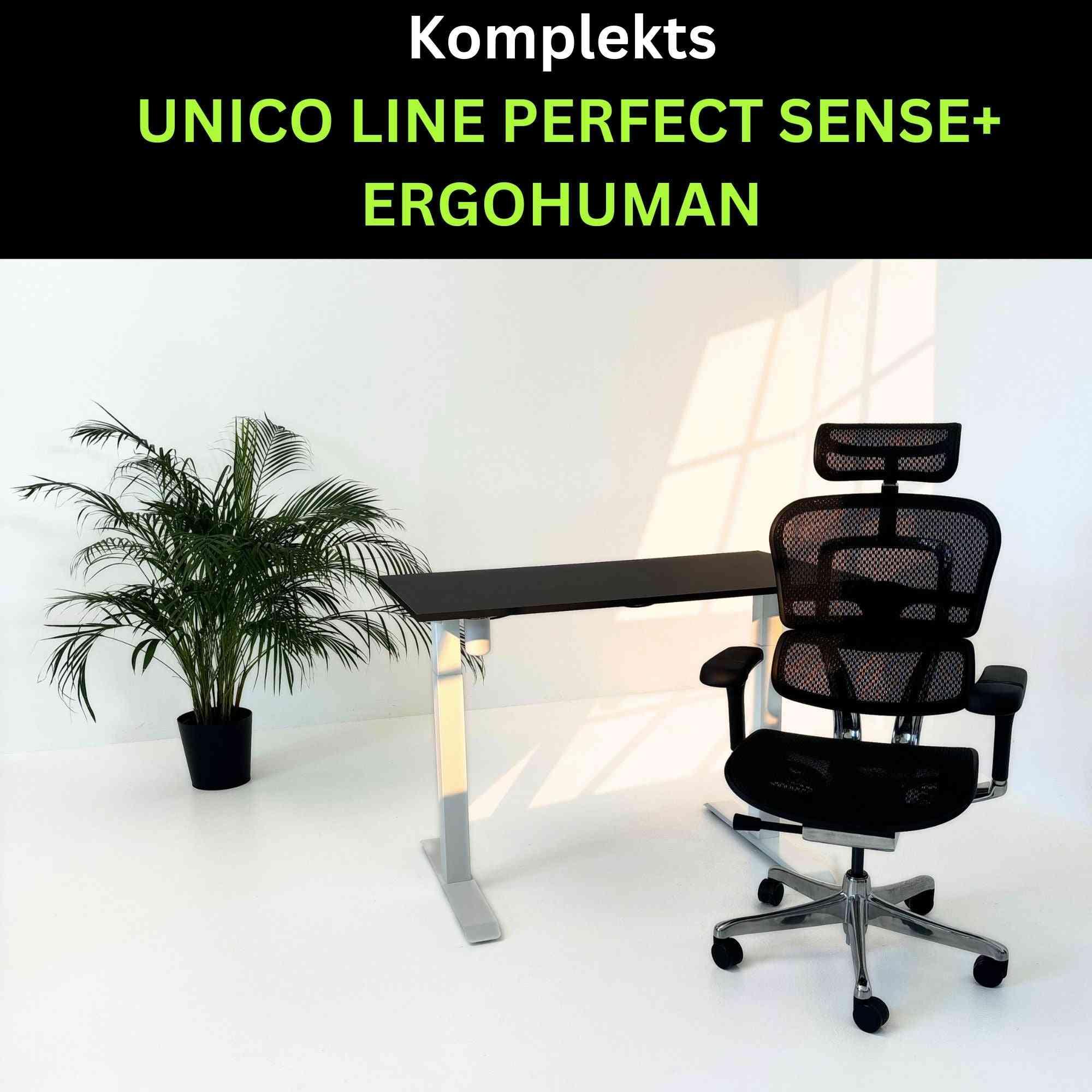 Darbo vietos komplektas UNICO PERFECT SENSE BLACK Ergohuman ELITE