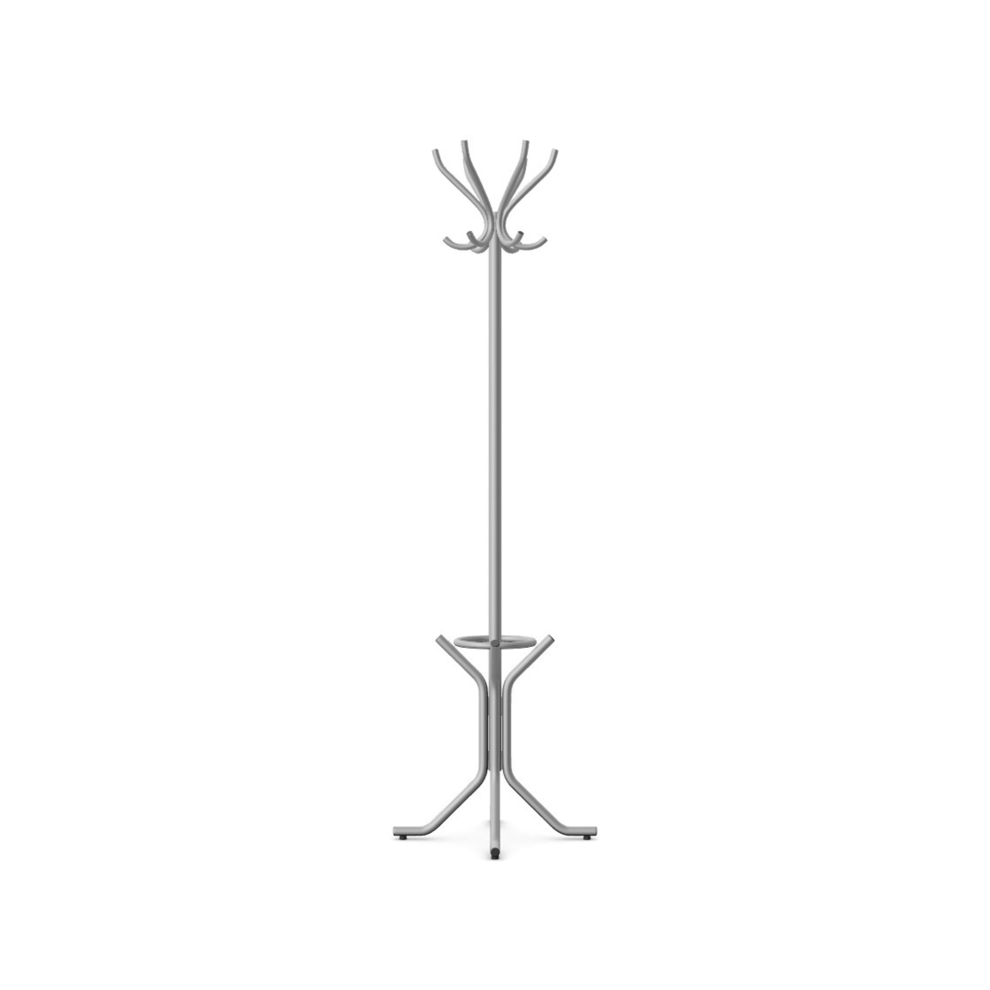 Drabužių kabykla WS-3, su skėčių laikikliu, aukštis 187 cm – sidabro spalvos