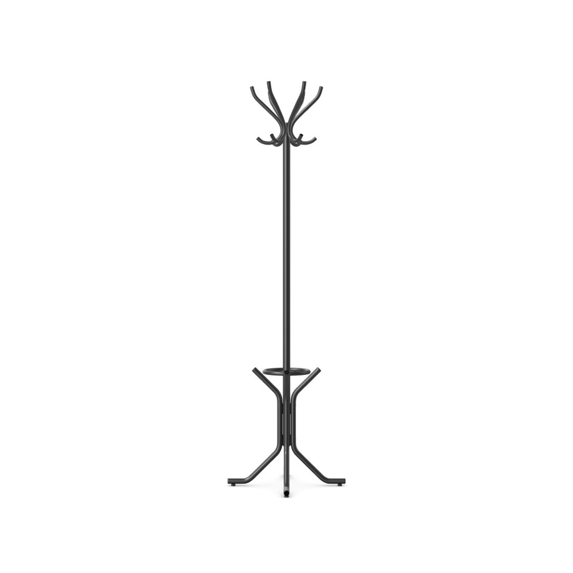 Drabužių kabykla WS-3, su skėčių laikikliu, aukštis 187 cm – juoda