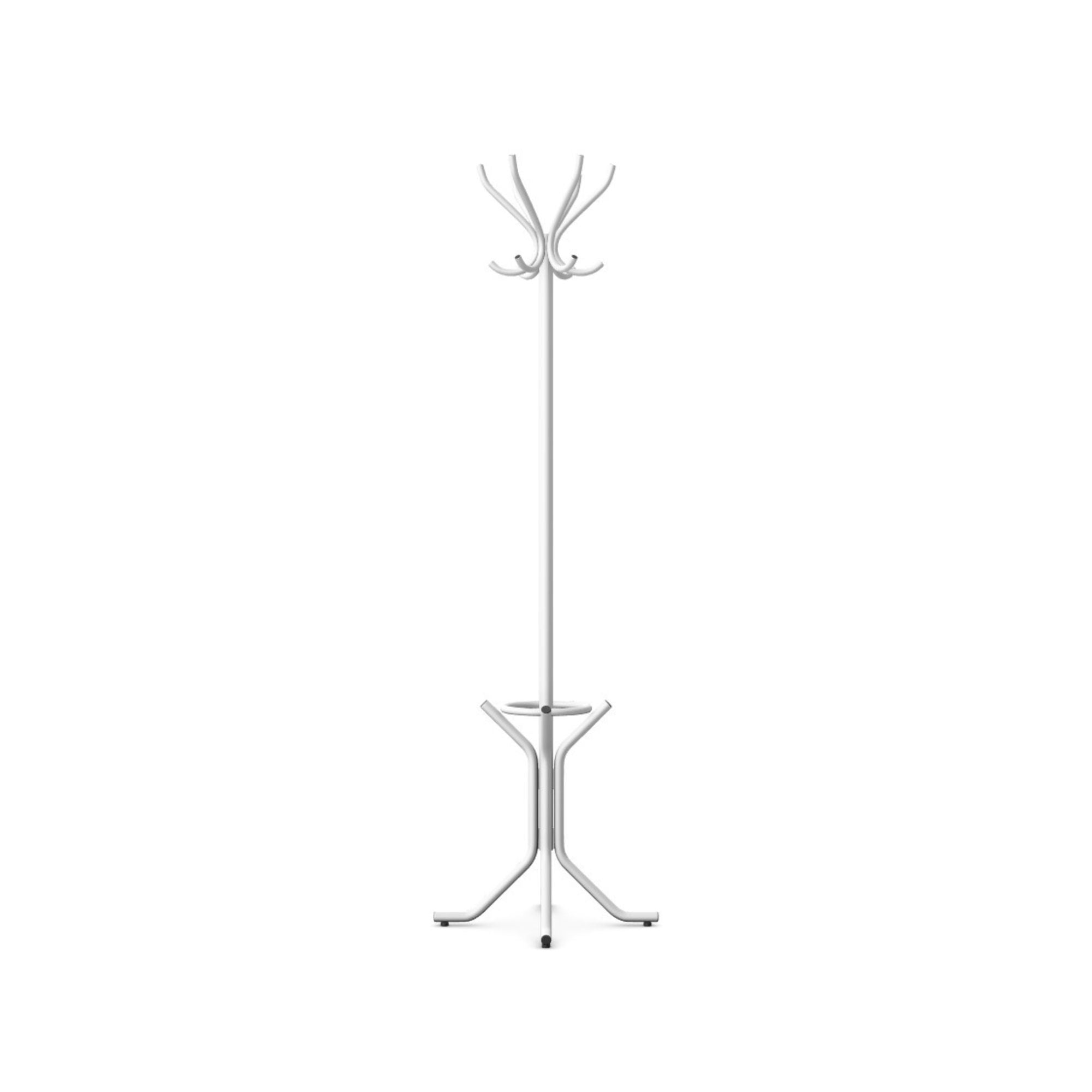 Drabužių kabykla WS-3, su skėčių laikikliu, aukštis 187 cm – balta