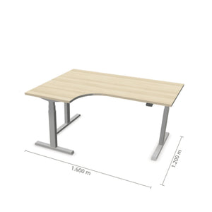 Elektrinis reguliuojamo aukščio L formos stalas Prestige Line 160 cm x 120 cm