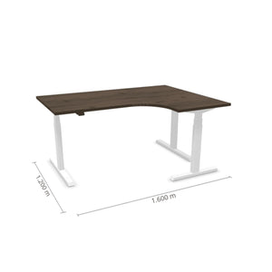 Elektrinis reguliuojamo aukščio L formos stalas Prestige Line 160 cm x 120 cm