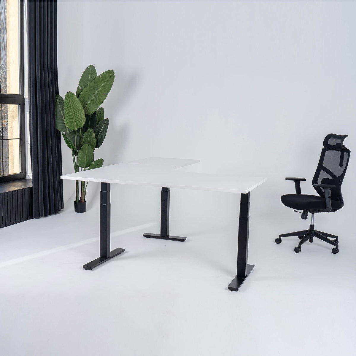 Elektra reguliuojamo aukščio stalas Prestige Line, L formos, 200 cm x 120 cm