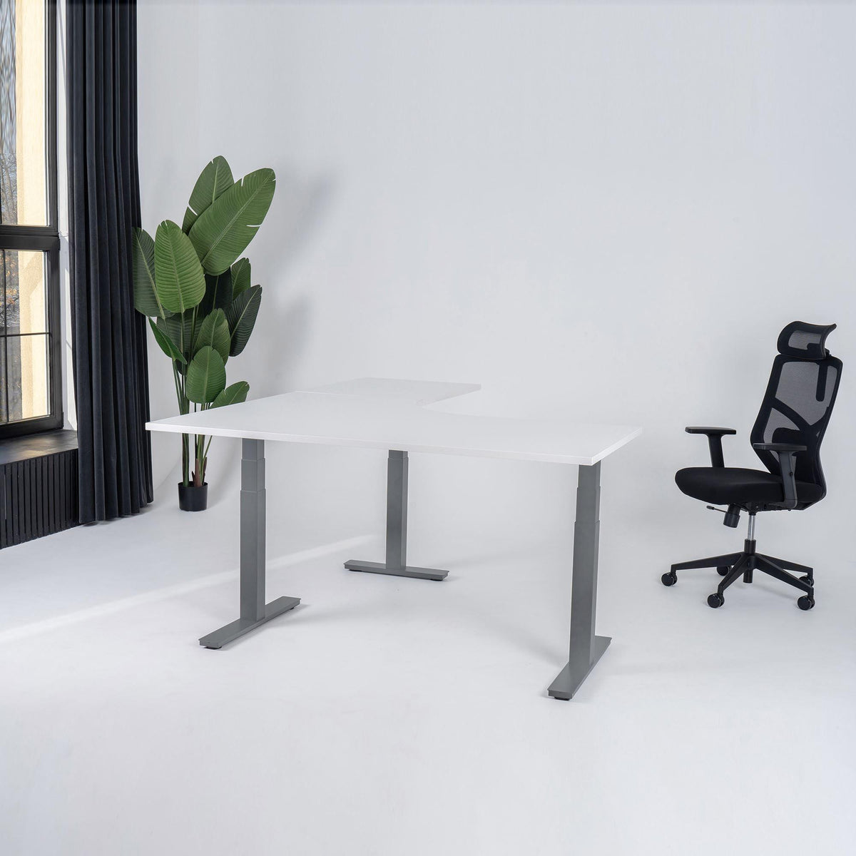 Elektra reguliuojamo aukščio stalas Prestige Line, L formos, 200 cm x 120 cm