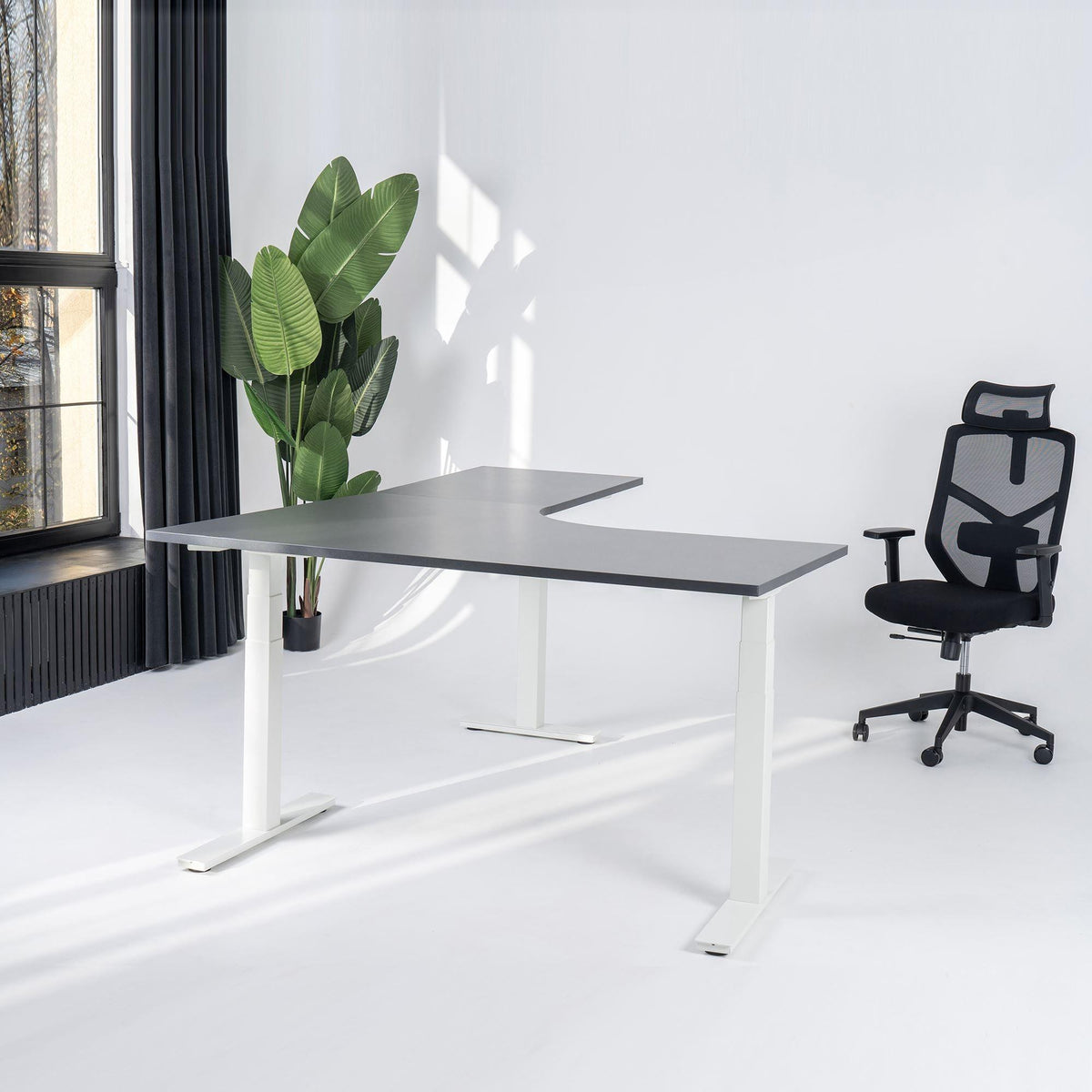 Elektra reguliuojamo aukščio stalas Prestige Line, L formos, 200 cm x 200 cm