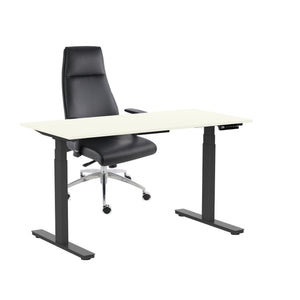 Ergostock komplektas: reguliuojamo aukščio stalas Prestige Line 160 cm x 80 cm ir biuro kėdė Modo Chrome Black