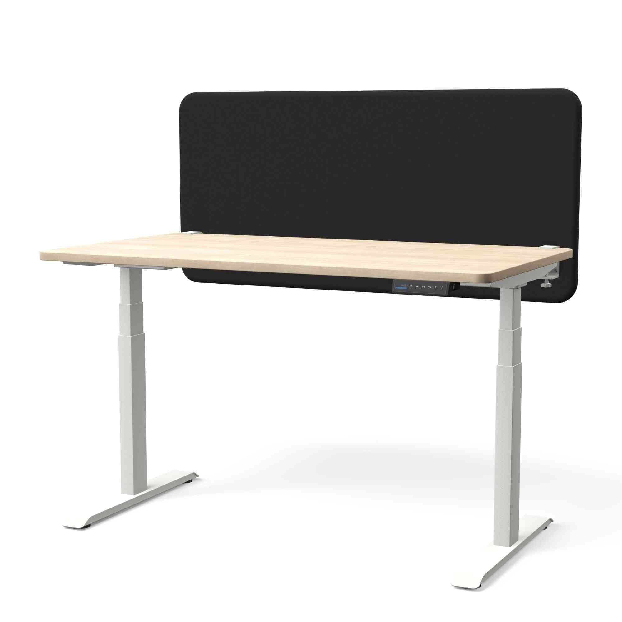 Galda starpsiena TYSTIQ – 120 x 65 / Graphite Black / Balta