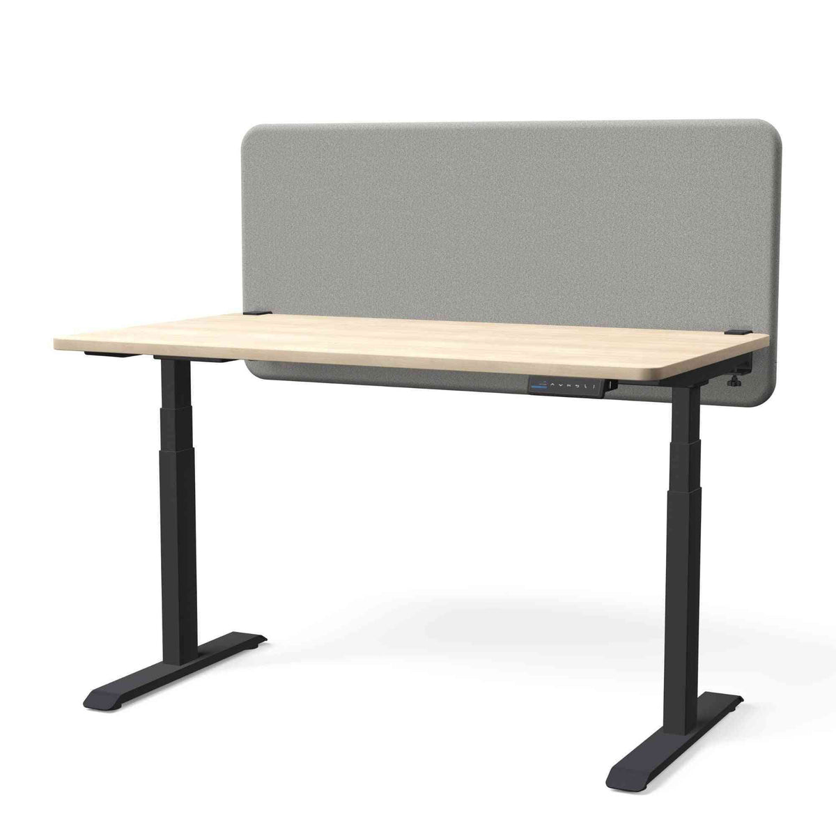 Galda starpsiena TYSTIQ – 120 x 65 / Light Grey / Melna
