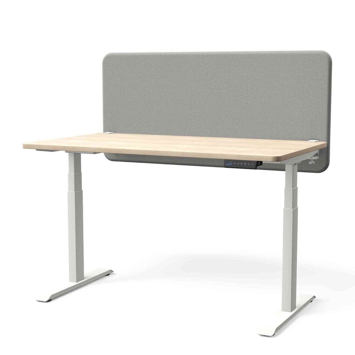 Galda starpsiena TYSTIQ – 120 x 65 / Light Grey / Balta