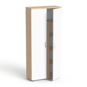 Garderobinė spinta Flexx su 5 lentynomis, 1800 x 800 x 355 mm – Gintarinio ąžuolo / Balta
