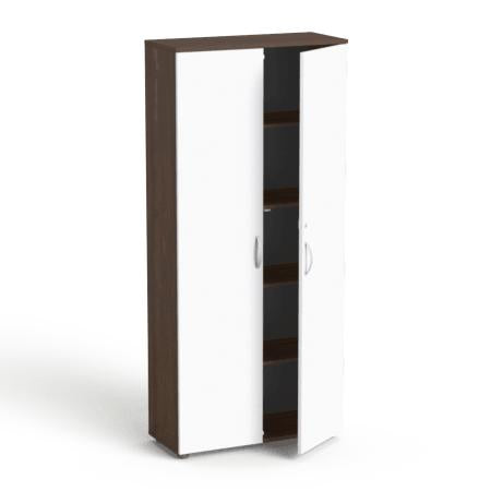 Garderobinė spinta Flexx su 5 lentynomis, 1800 x 800 x 355 mm – Riešutmedžio / Balta