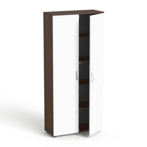 Garderobinė spinta Flexx su 5 lentynomis, 1800 x 800 x 355 mm – Riešutmedžio / Balta