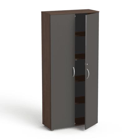 Garderobinė spinta Flexx su 5 lentynomis, 1800 x 800 x 355 mm – Riešutmedžio / Grafito
