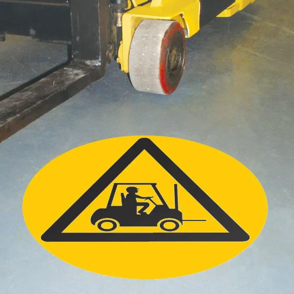 Pramoninės kokybės grindų ženklinimas Beaverswood Forklift Area be teksto, 430 mm skersmens