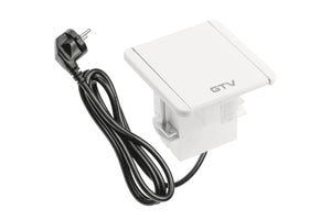 Iebūvējama Rozete ar atveramu aizsargvāku, 1x SCHUKO, 2xUSB A, 1x HDMI