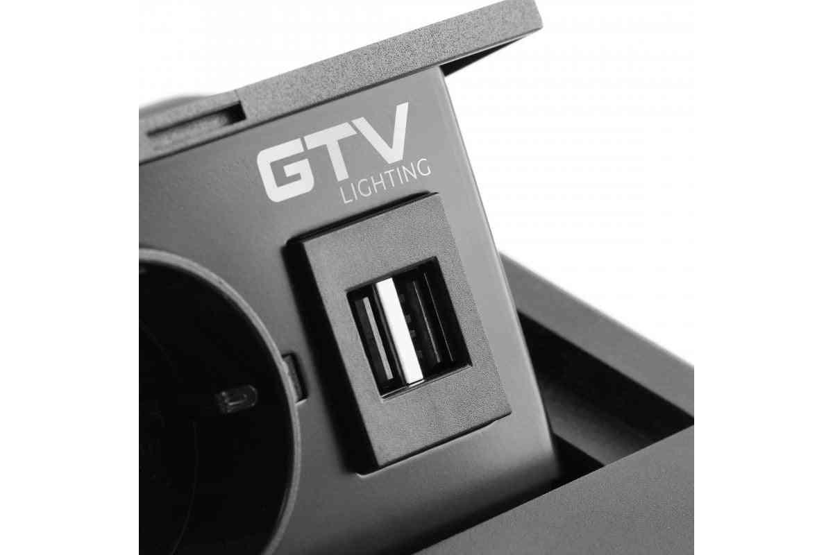 Iebūvējams Rozešu bloks AVARO, 1x SCHUKO, 2x USB A