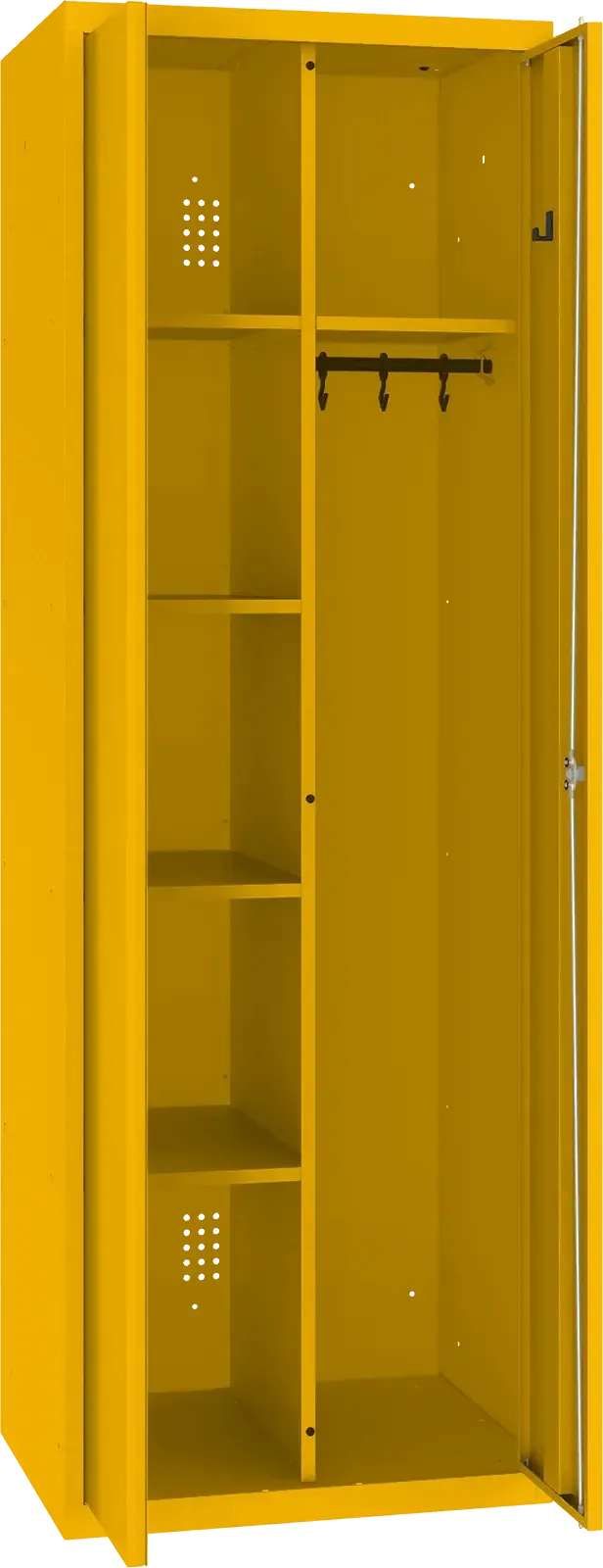 Inventoriaus spinta su kabykla 1800x600x500 mm – geltona / geltona