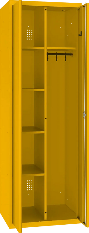 Inventoriaus spinta su kabykla 1800x600x500 mm – geltona / geltona