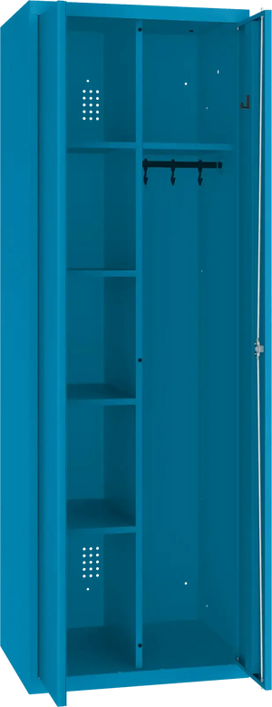 Inventoriaus spinta su kabykla 1800x600x500 mm – mėlyna / mėlyna