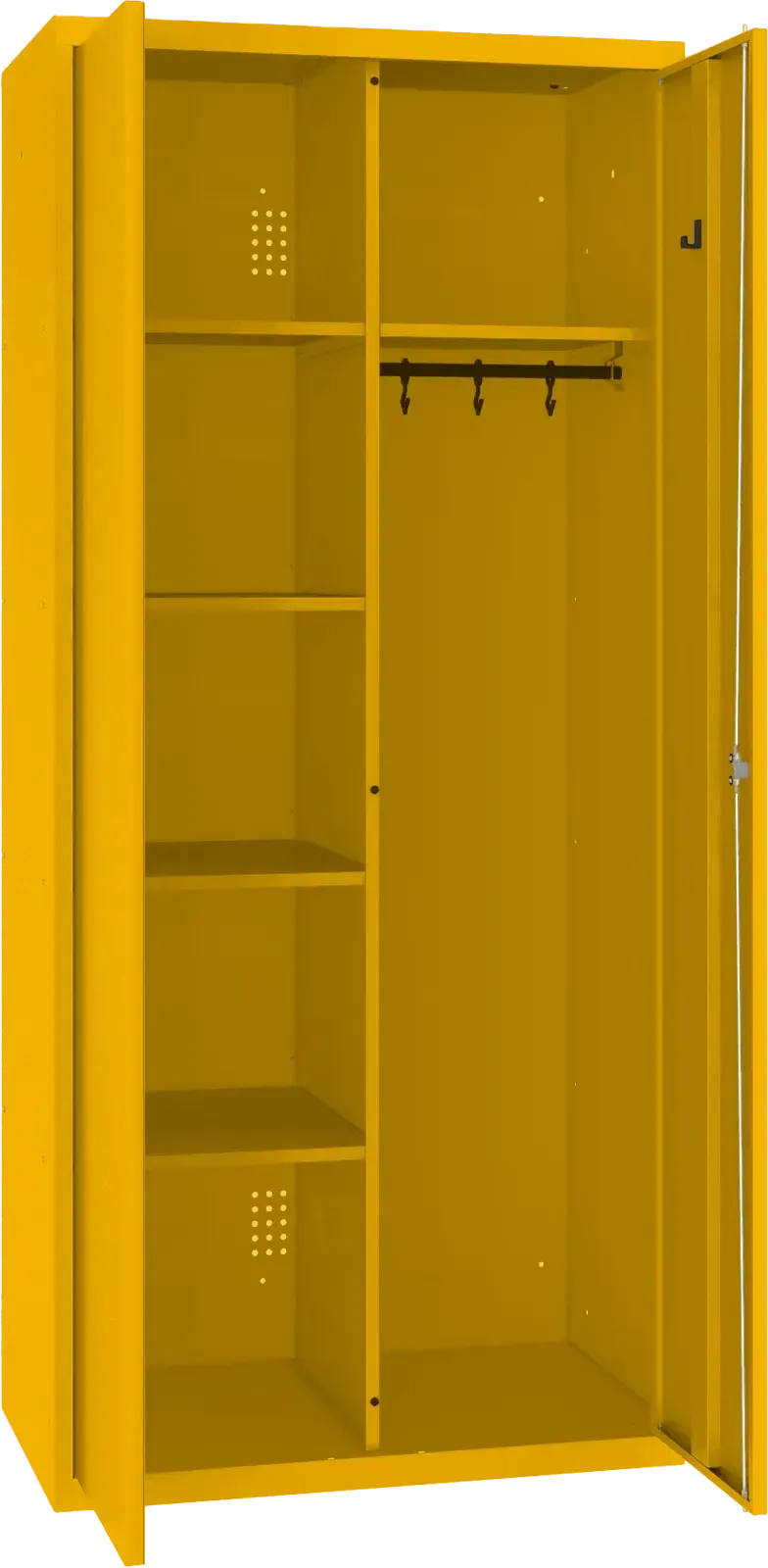 Inventoriaus spinta su kabykla 1800x800x500 mm – geltona / geltona