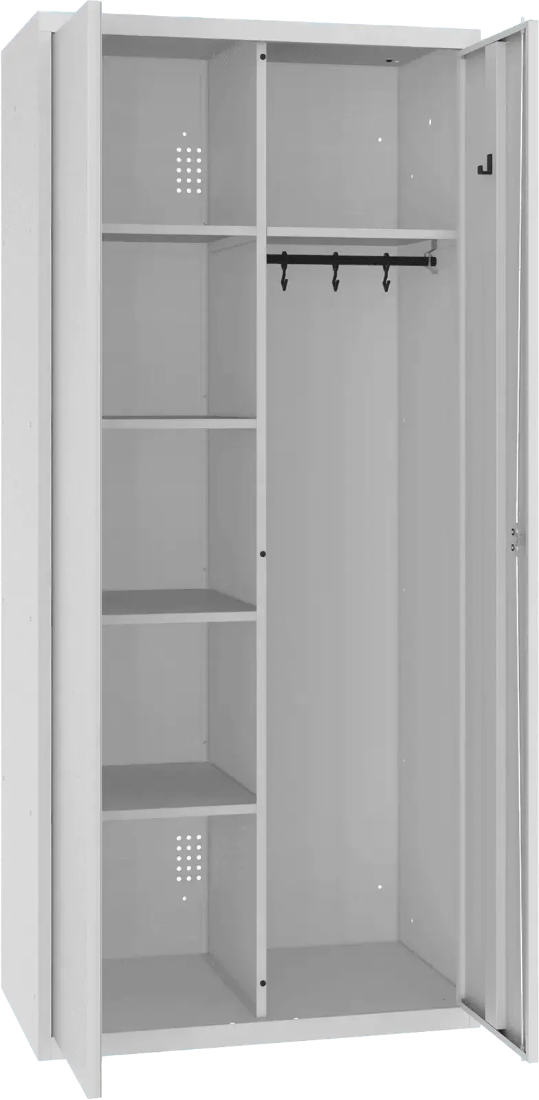 Inventoriaus spinta su kabykla 1800x800x500 mm – šviesiai pilka / šviesiai pilka