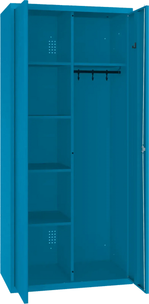 Inventoriaus spinta su kabykla 1800x800x500 mm – mėlyna / mėlyna