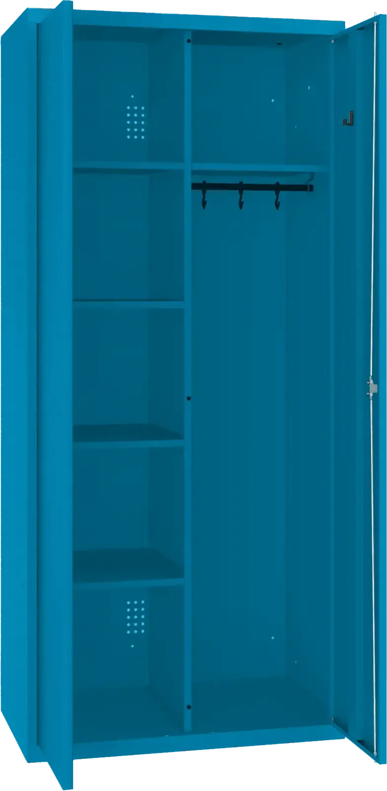 Inventoriaus spinta su kabykla 1800x800x500 mm – mėlyna / mėlyna