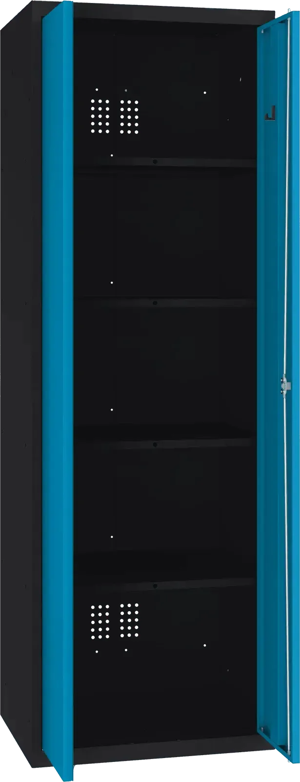 Inventoriaus spinta Classic 1800x600x500 mm – juoda / mėlyna