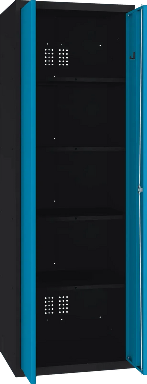 Inventoriaus spinta Classic 1800x600x500 mm – juoda / mėlyna