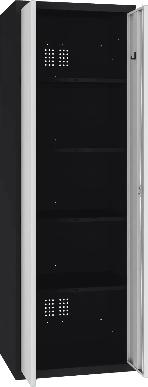Inventoriaus spinta Classic 1800x600x500 mm – juoda / šviesiai pilka