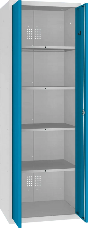 Inventoriaus spinta Classic 1800x600x500 mm – šviesiai pilka / mėlyna