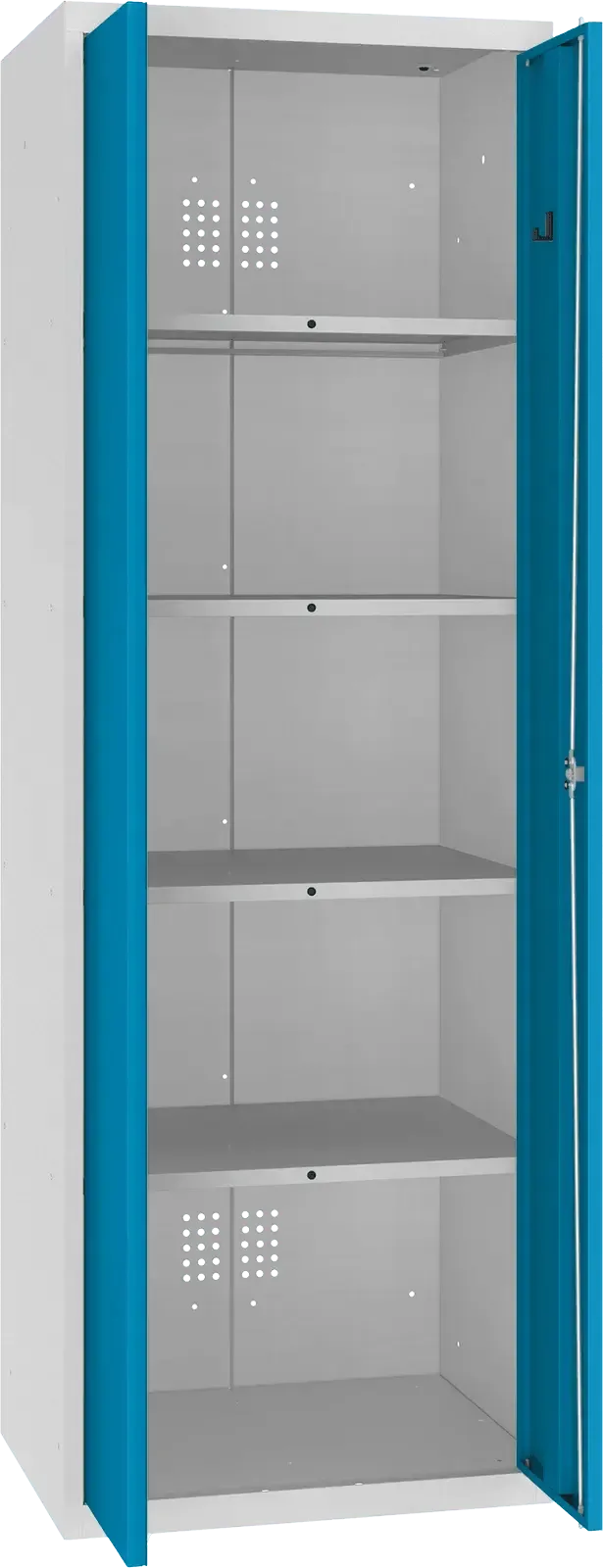 Inventoriaus spinta Classic 1800x600x500 mm – šviesiai pilka / mėlyna