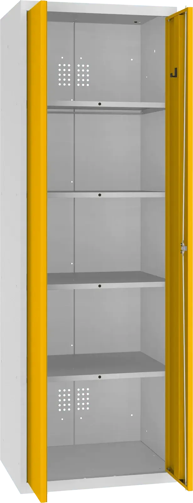 Inventoriaus spinta Classic 1800x600x500 mm – šviesiai pilka / geltona