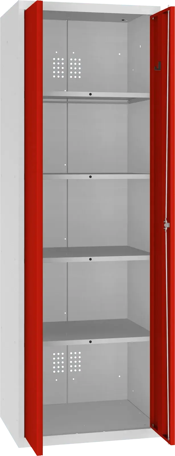 Inventoriaus spinta Classic 1800x600x500 mm – šviesiai pilka / raudona