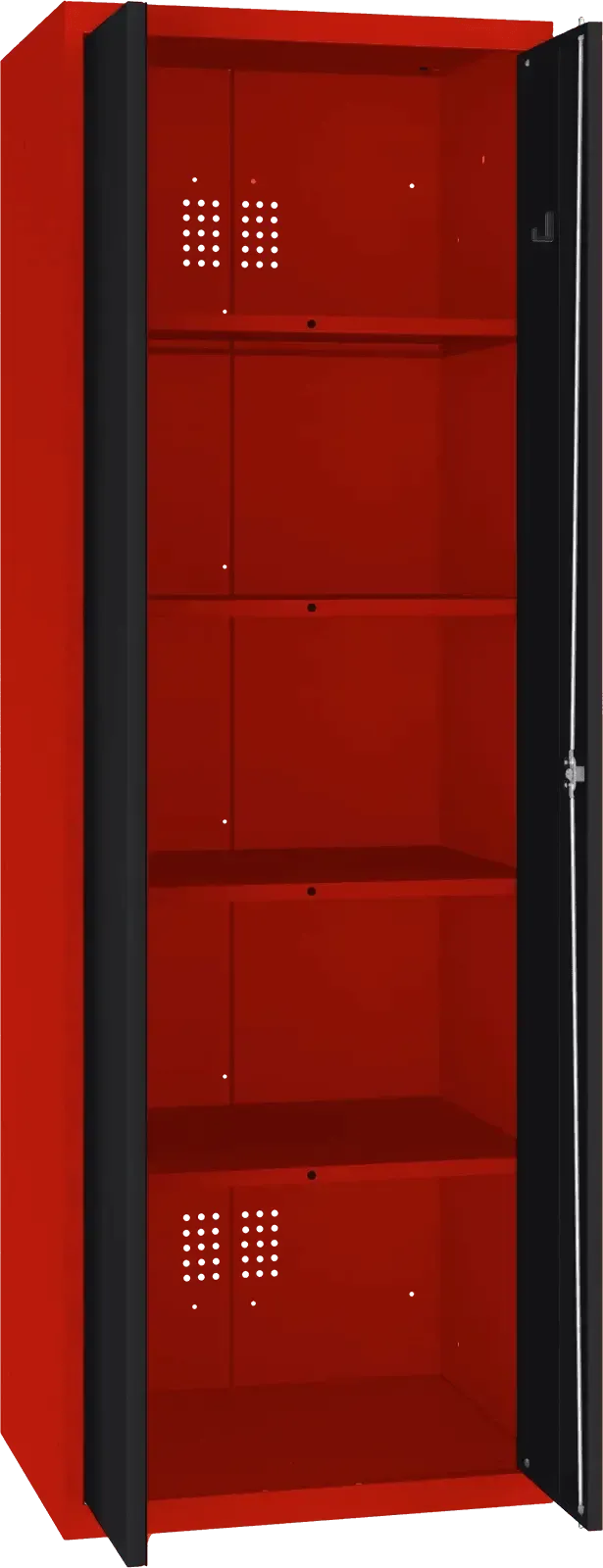 Inventoriaus spinta Classic 1800x600x500 mm – raudona / juoda