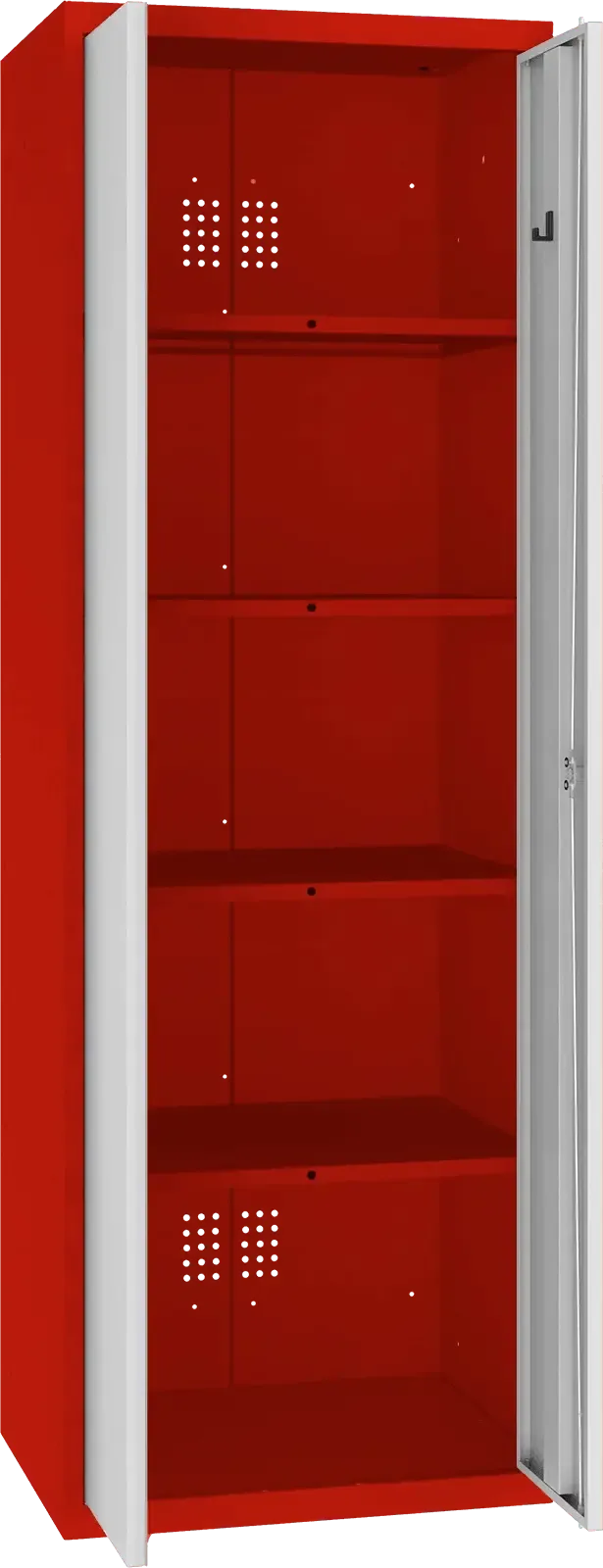 Inventoriaus spinta Classic 1800x600x500 mm – raudona / šviesiai pilka