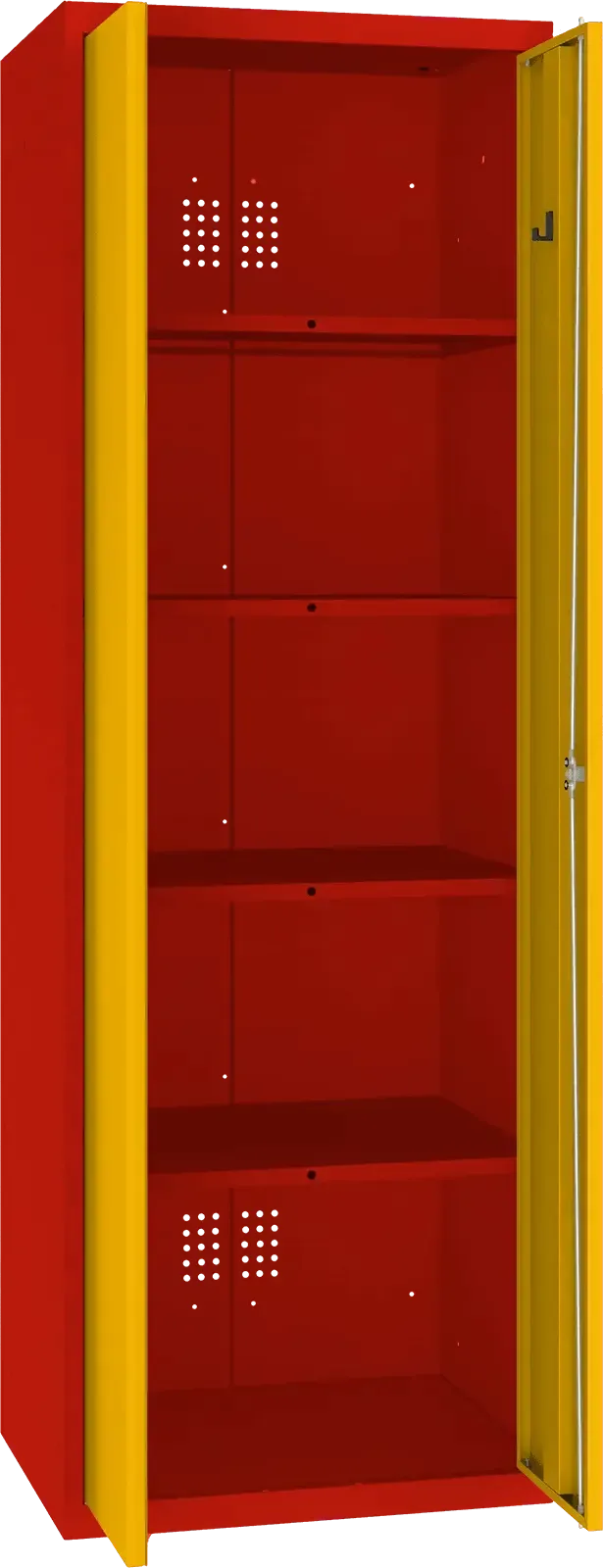 Inventoriaus spinta Classic 1800x600x500 mm – raudona / geltona