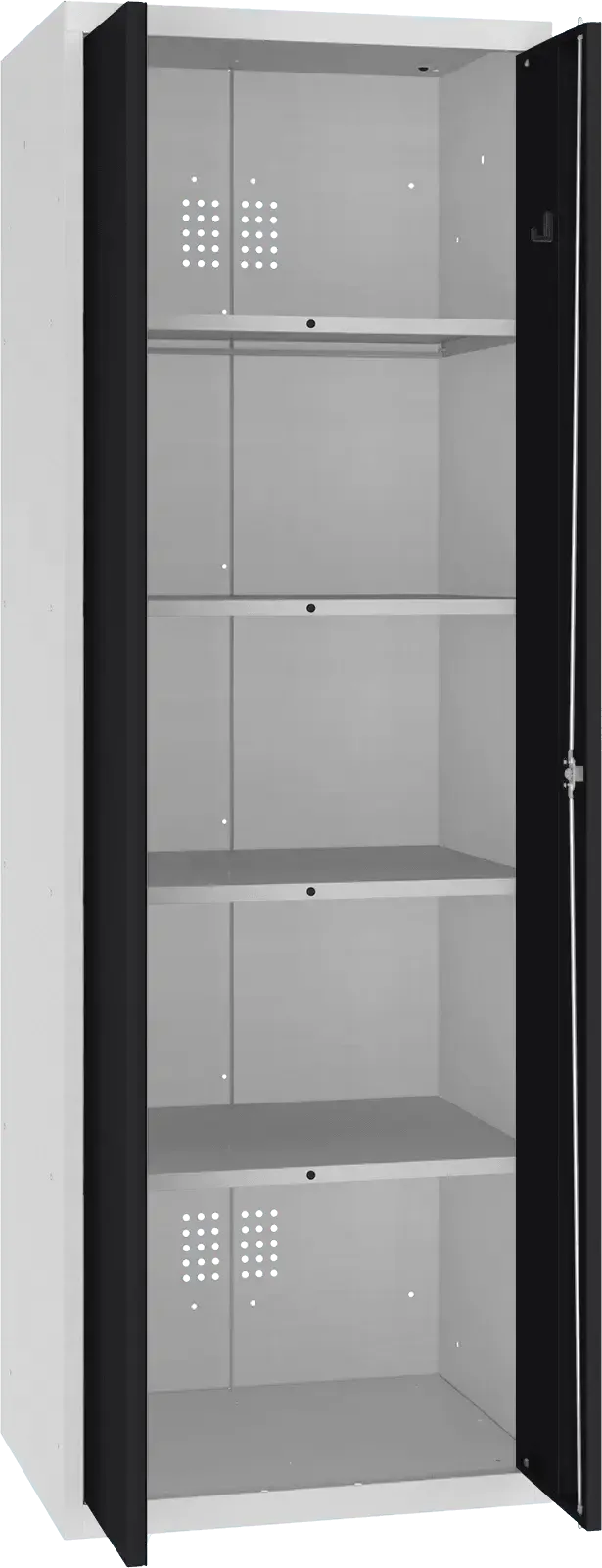 Inventoriaus spinta Classic 1800x600x500 mm – šviesiai pilka / juoda