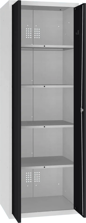 Inventoriaus spinta Classic 1800x600x500 mm – šviesiai pilka / juoda
