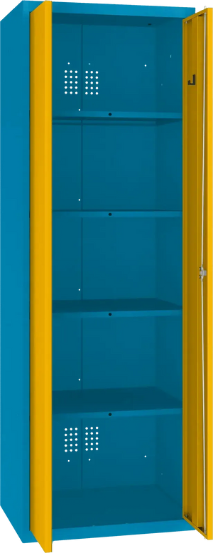 Inventoriaus spinta Classic 1800x600x500 mm – mėlyna / geltona