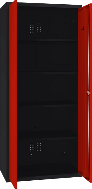 Inventoriaus spinta Classic 1800x800x500 mm – juoda / raudona
