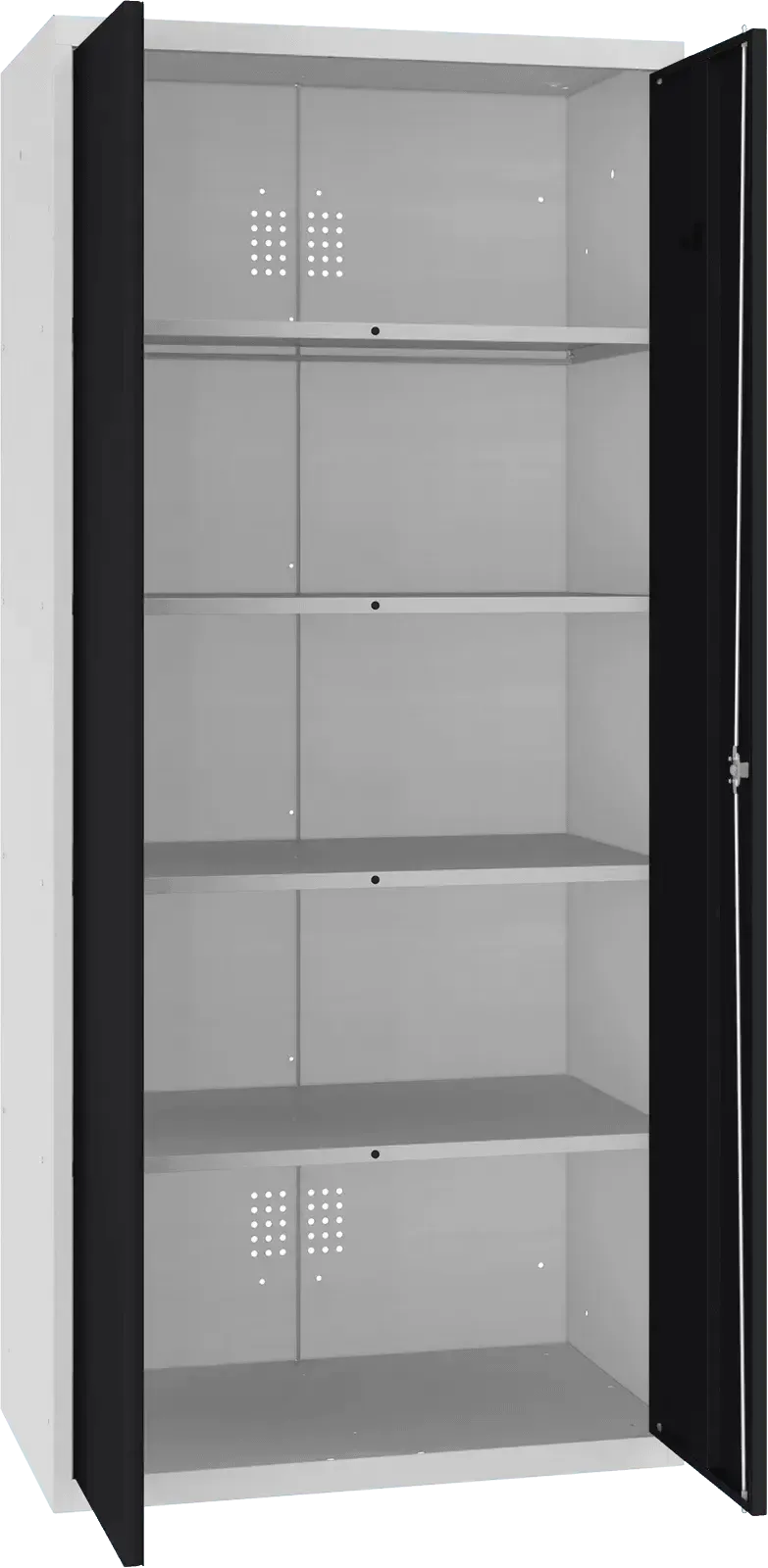 Inventoriaus spinta Classic 1800x800x500 mm – šviesiai pilka / juoda