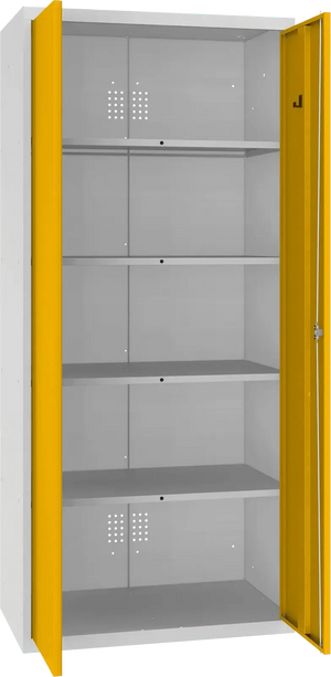 Inventoriaus spinta Classic 1800x800x500 mm – šviesiai pilka / geltona