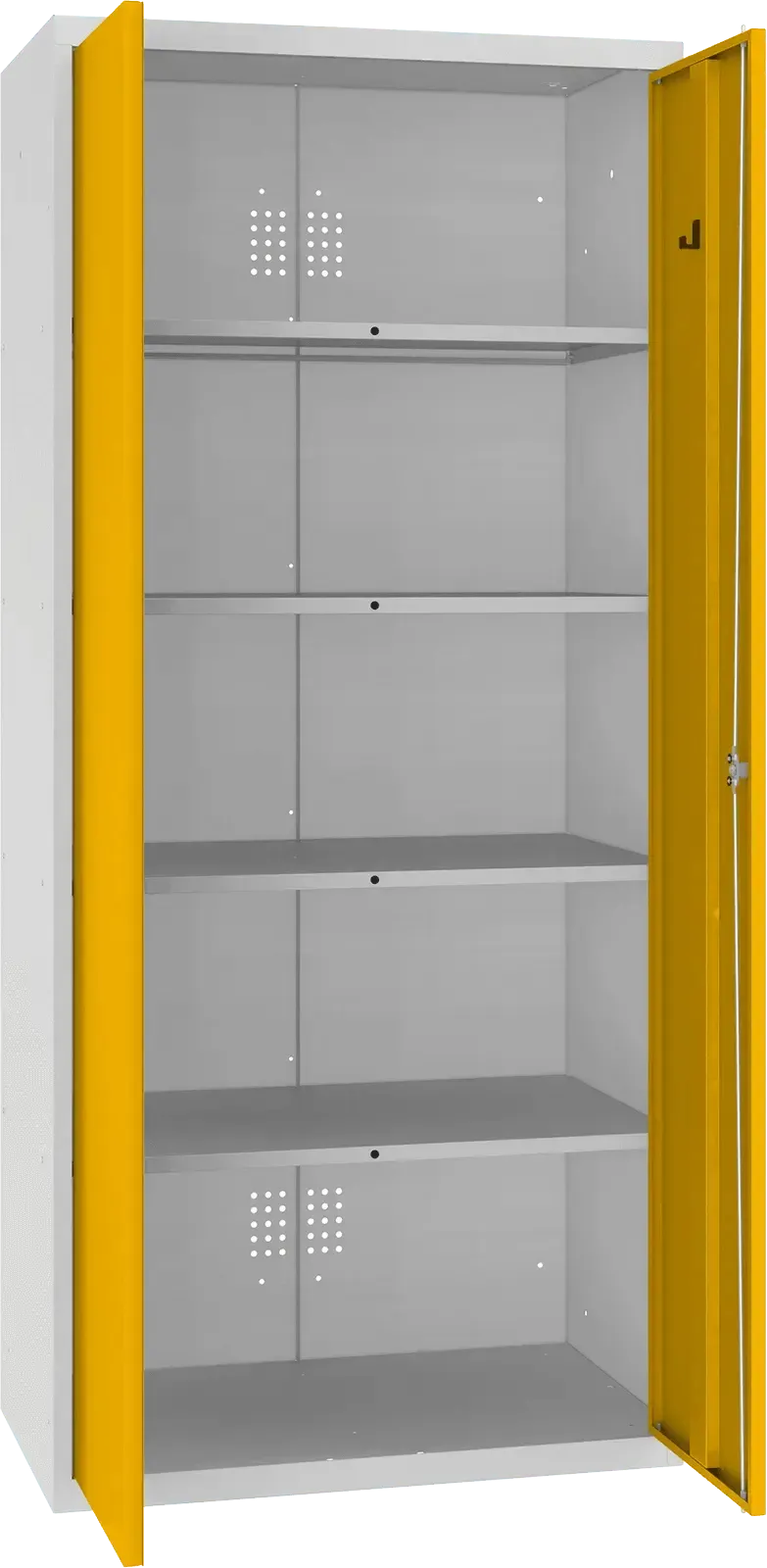 Inventoriaus spinta Classic 1800x800x500 mm – šviesiai pilka / geltona