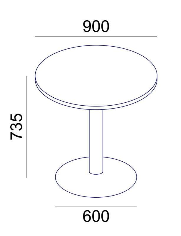 Kavos staliukas Montus XL, skersmuo 90 cm, aukštis 73 cm
