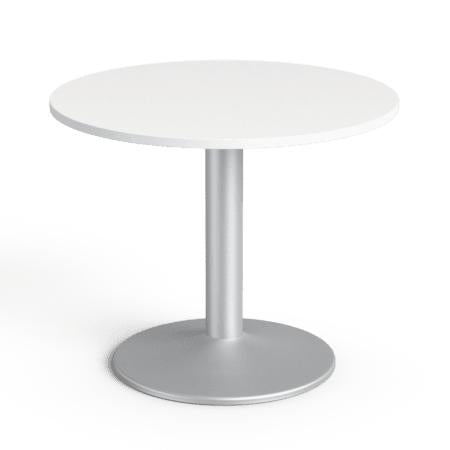 Kavos staliukas Montus XL, skersmuo 90 cm, aukštis 73 cm – baltas