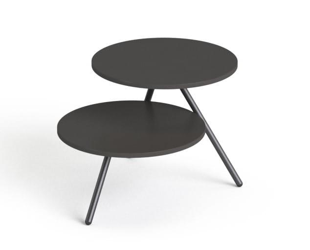 Kavos staliukas Round 2, skersmuo 55 cm, aukštis 50 ir 77 cm – grafito / juoda